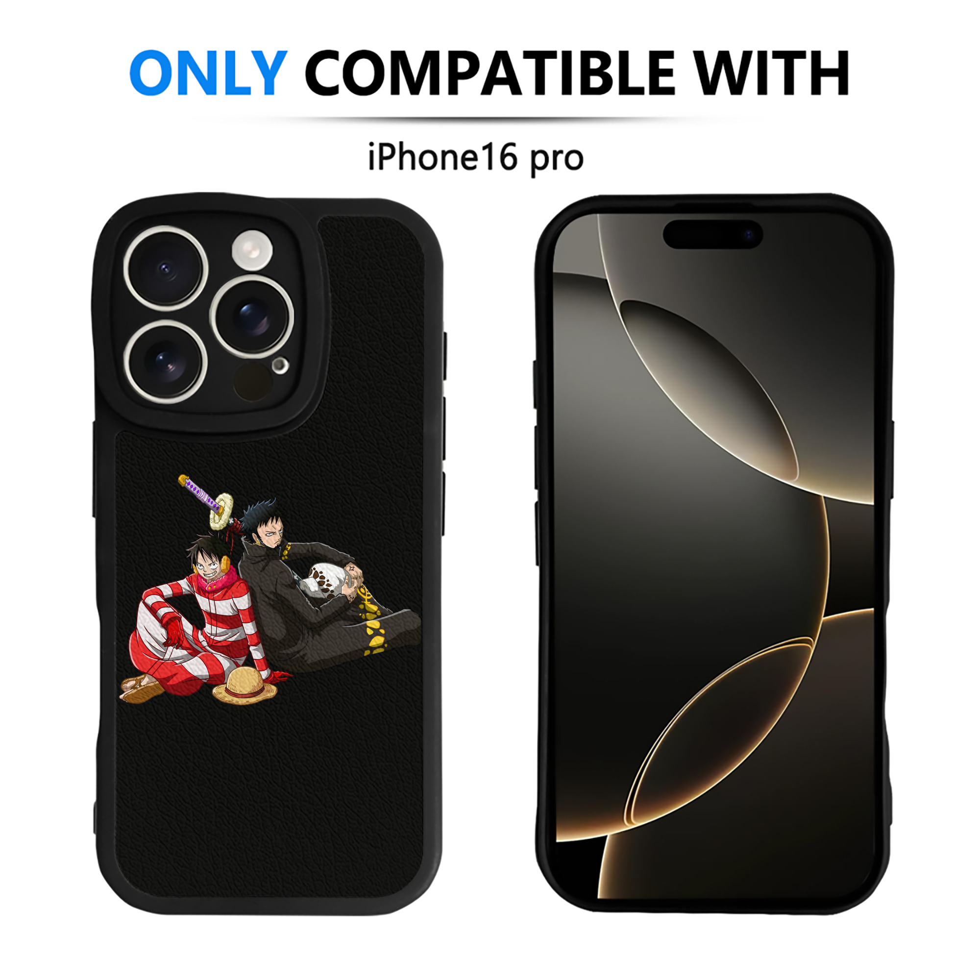 （画像用） ワンピース モンキー・D・ルフィ ONE PIECE Monkey D. Luffy 【iPhone 16シリーズ対応】シリコンスマホケース（レザー調） 材質：シリコン